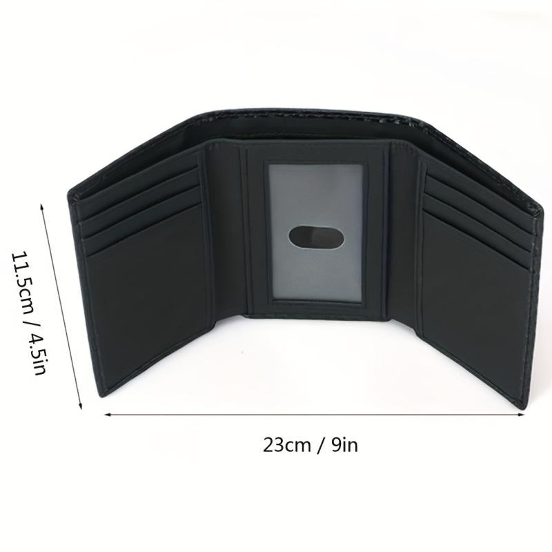 Men's RFID Tri fold Wallet Large Capacity