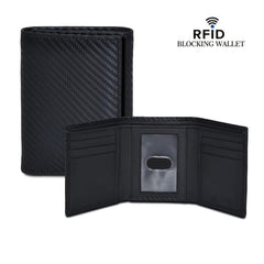 Men's RFID Tri fold Wallet Large Capacity
