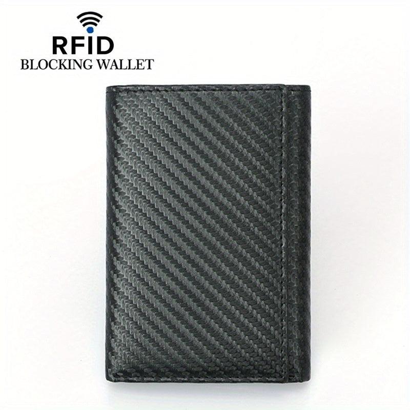 Men's RFID Tri fold Wallet Large Capacity