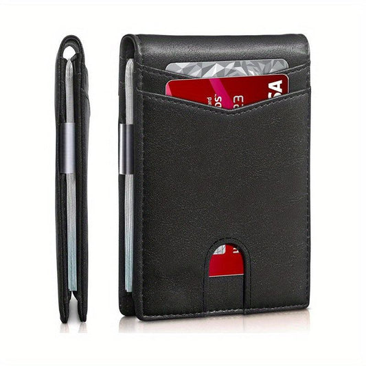 Men's RFID Blocking Wallet Slim Front Pocket Money Clip