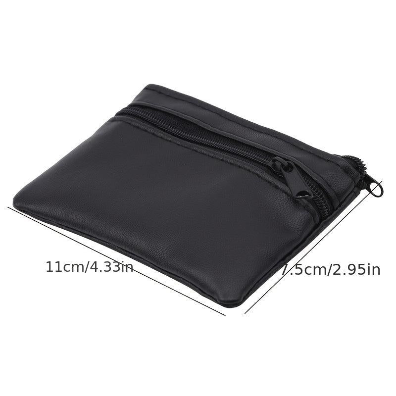 Men's Zipper Short PU Leather Phone Coin Purse