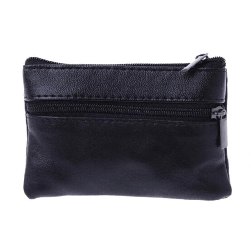 Men's Zipper Short PU Leather Phone Coin Purse