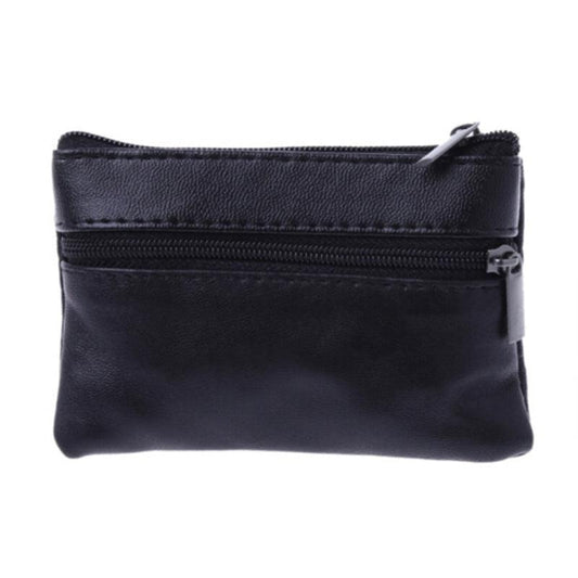 Men's Zipper Short PU Leather Phone Coin Purse