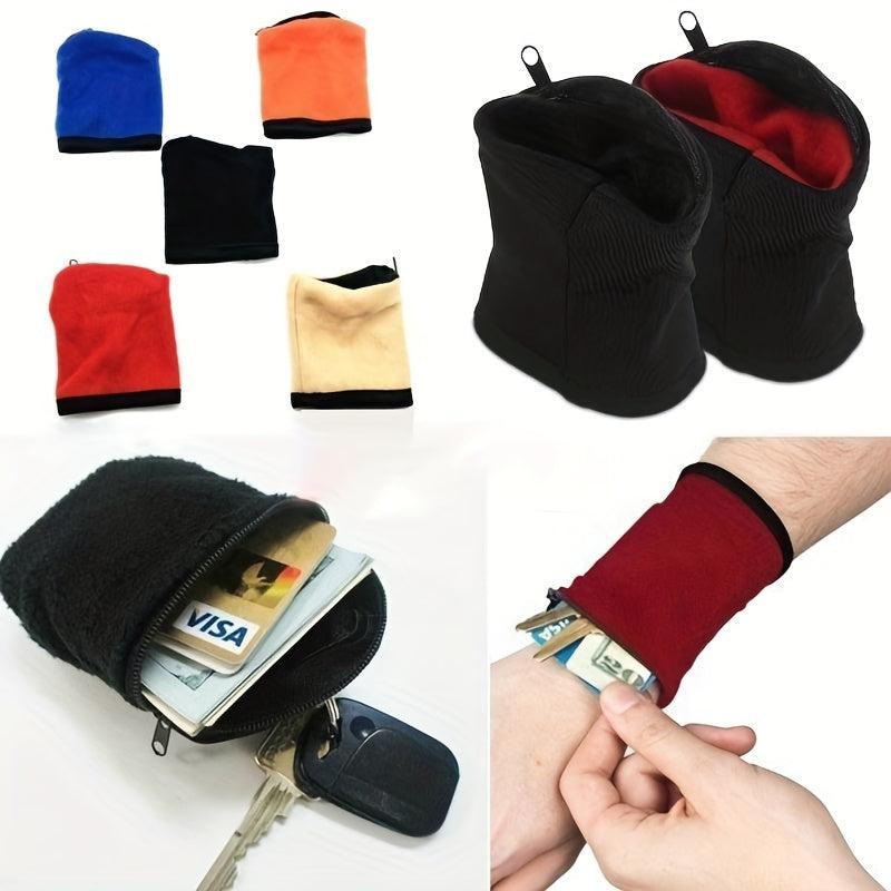 Sports Wristband Coin Purse Key Bag Sweat Absorbent Wristband
