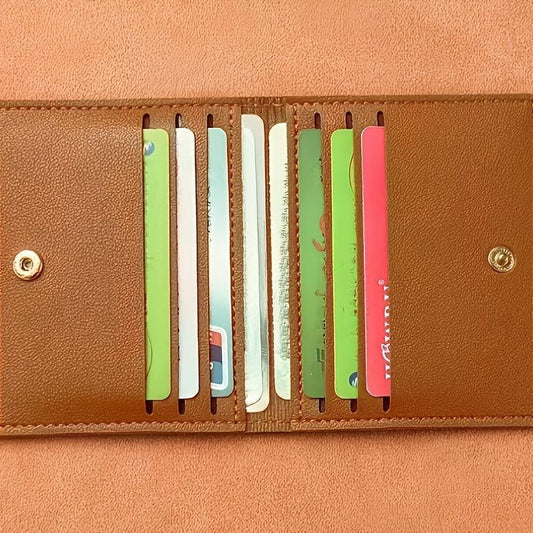 Slim Bifold Faux Leather Wallet for Cards