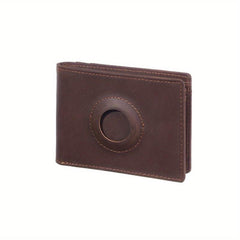 Leather Bifold Wallet Tracker RFID Blocking Wallet Air Tag Holder