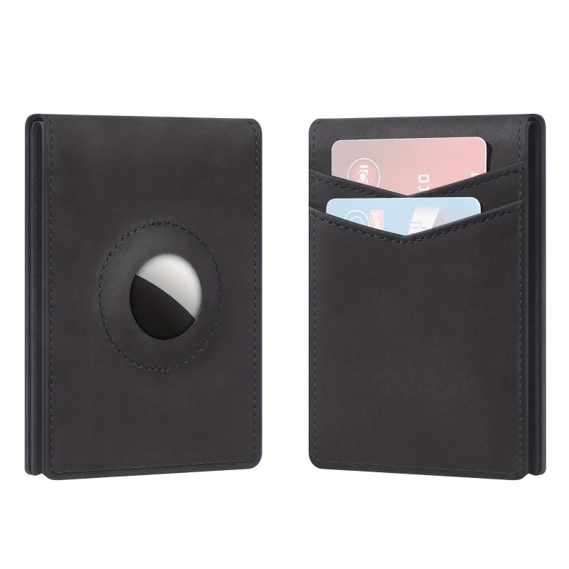 Leather Bifold Wallet Tracker RFID Blocking Wallet Air Tag Holder