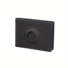 Leather Bifold Wallet Tracker RFID Blocking Wallet Air Tag Holder