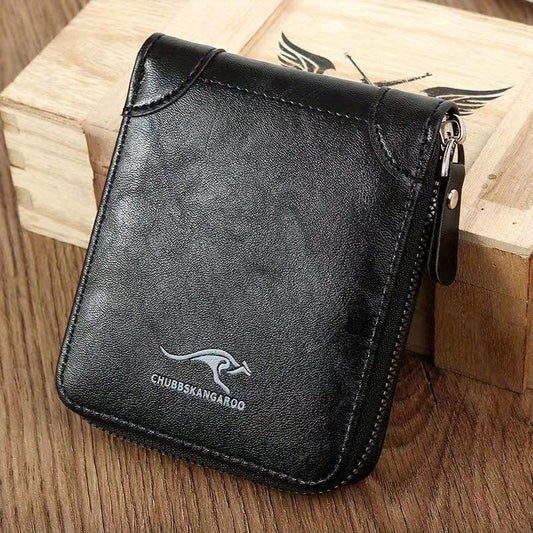 Men's Large Capacity Zipper Wallet with Card Slots