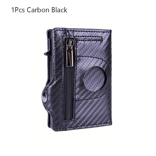 Men's RFID Blocking Card Holder Wallet with Zipper Coin Purse