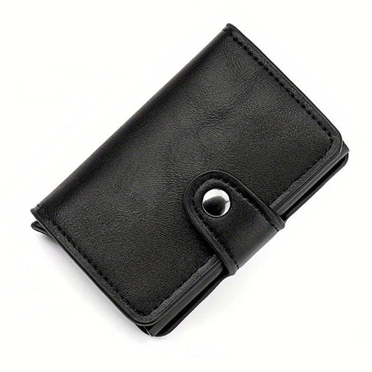 Vintage RFID Blocking Short Wallet Solid Coin Purse Portable Credit Card Holder
