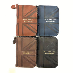 Men's Zipper Card Holder Short Wallet Multifunctional Vintage Coin Purse