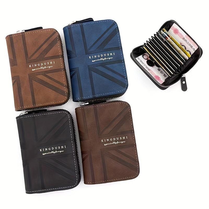 Men's Zipper Card Holder Short Wallet Multifunctional Vintage Coin Purse