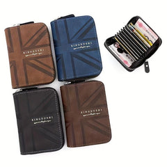Men's Zipper Card Holder Short Wallet Multifunctional Vintage Coin Purse
