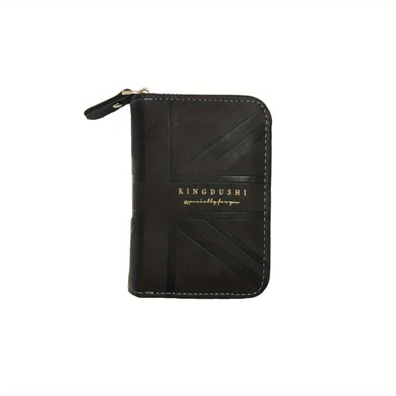 Men's Zipper Card Holder Short Wallet Multifunctional Vintage Coin Purse