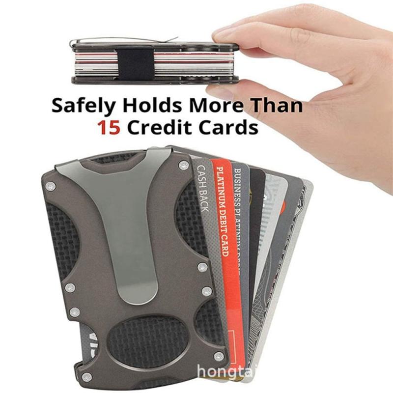 Men's RFID Blocking Carbon Fiber Money Clip Wallet