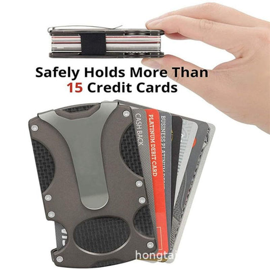 Men's RFID Blocking Carbon Fiber Money Clip Wallet