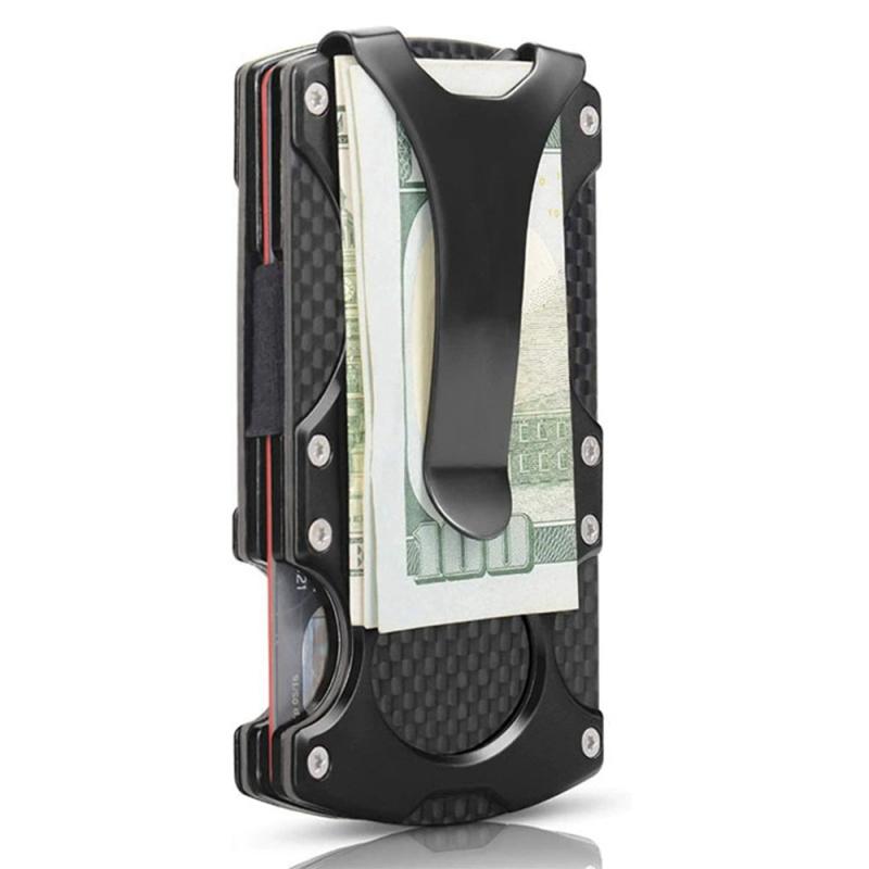 Men's RFID Blocking Carbon Fiber Money Clip Wallet