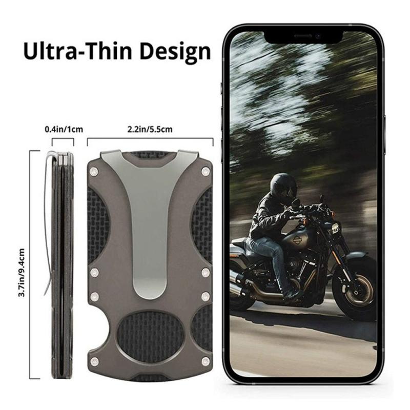 Men's RFID Blocking Carbon Fiber Money Clip Wallet