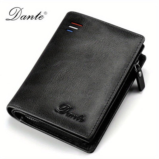 Men's Leather Wallet RFID Blocking Zip Coin Purse