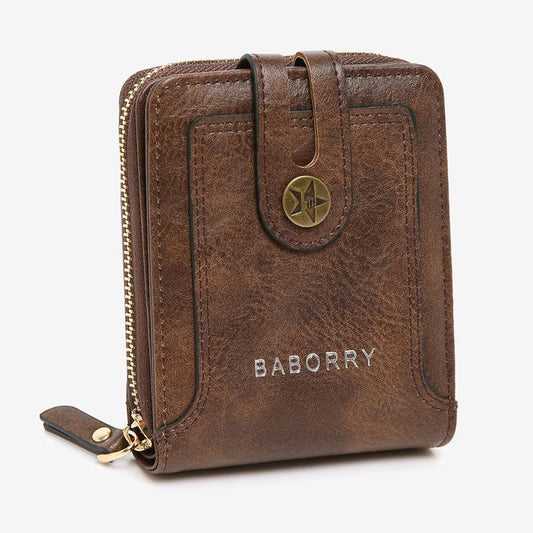 Men's Short Wallet Retro Card Holder Zipper Coin Purse
