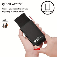 RFID Blocking Men Credit Card Bag Smart Wallet Pop Up Card Case