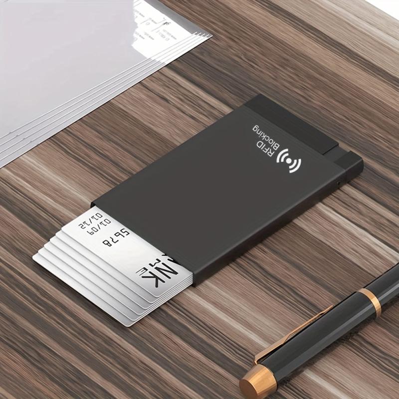 RFID Blocking Men Credit Card Bag Smart Wallet Pop Up Card Case