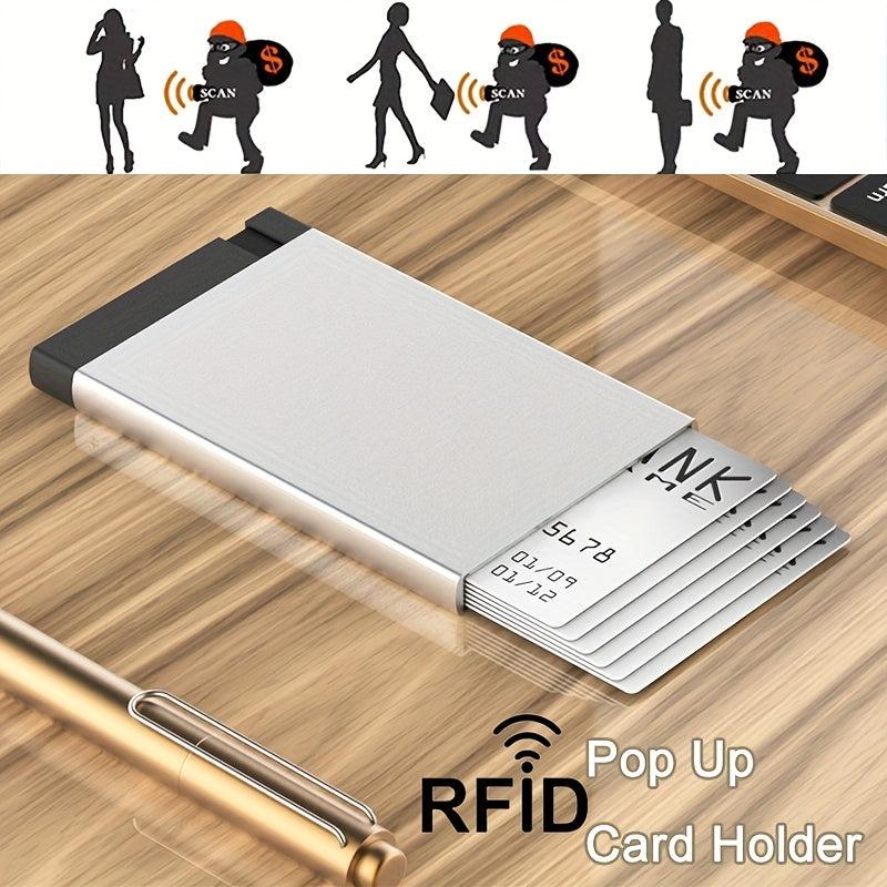 RFID Blocking Men Credit Card Bag Smart Wallet Pop Up Card Case