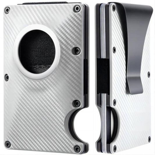 Carbon Fiber Card Holder Anti Theft Wallet Metal Clip