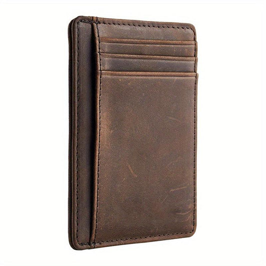 Men's Slim Wallet RFID Blocking Front Pocket Money Clip Wallet