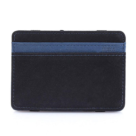 Men's Leather Magic Wallet Money Clips Elastic Band Slim Purse