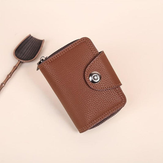 Men's Vintage Leather Zipper Card Holder Wallet
