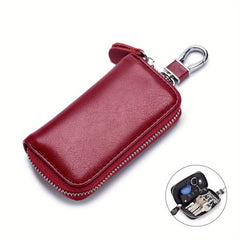 Leather Zipper Key Case Multifunction Key Box Bag