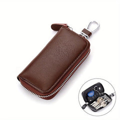Leather Zipper Key Case Multifunction Key Box Bag