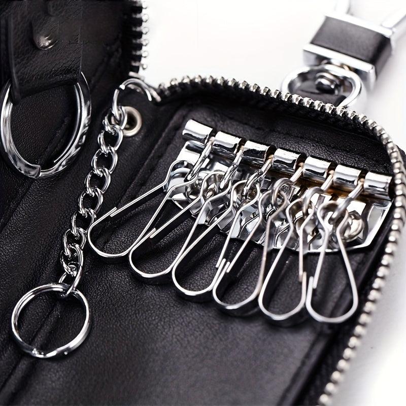 Leather Zipper Key Case Multifunction Key Box Bag