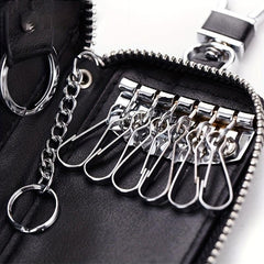 Leather Zipper Key Case Multifunction Key Box Bag