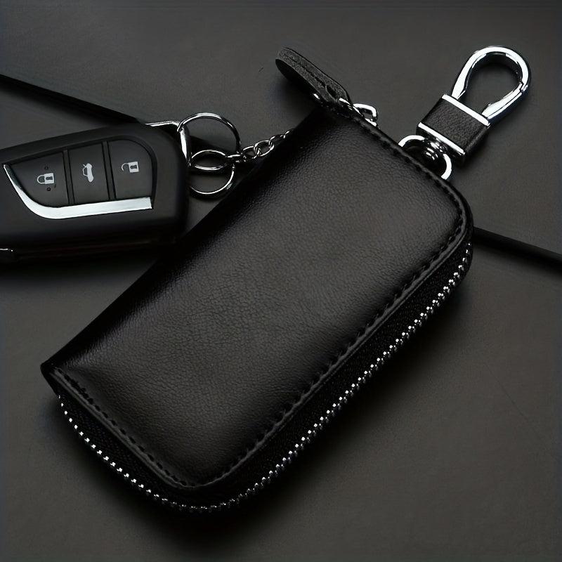 Leather Zipper Key Case Multifunction Key Box Bag