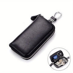 Leather Zipper Key Case Multifunction Key Box Bag