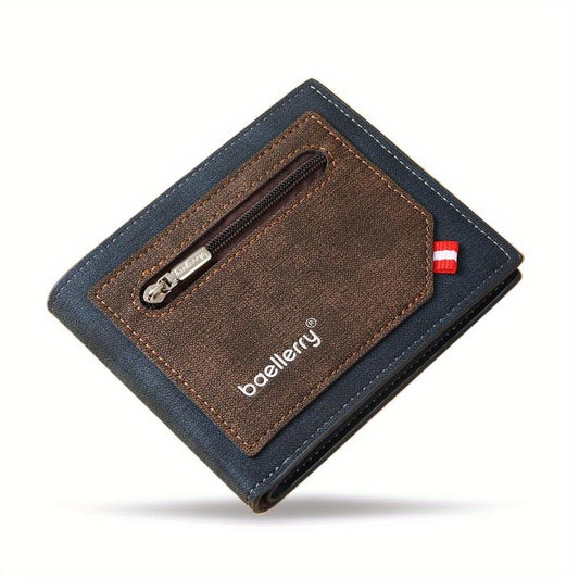 Men's Leather Short Wallet Money Clip Card Holder Purse