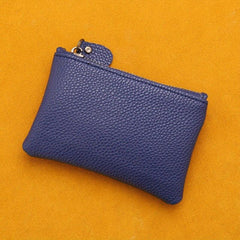 Leather Lychee Pattern Coin Purse Mini Wallet Zipper Key Case Bag