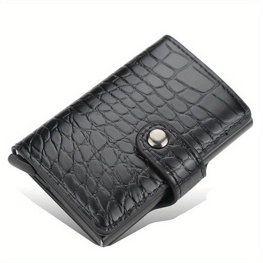 Men's Portable Crocodile Pattern RFID Blocking Card Holder