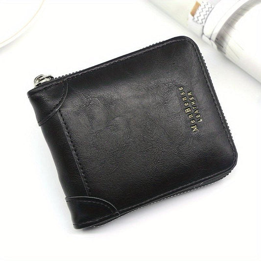 Men's Short Wallet Money Clip 6 Card Slots Business Retro Wallet