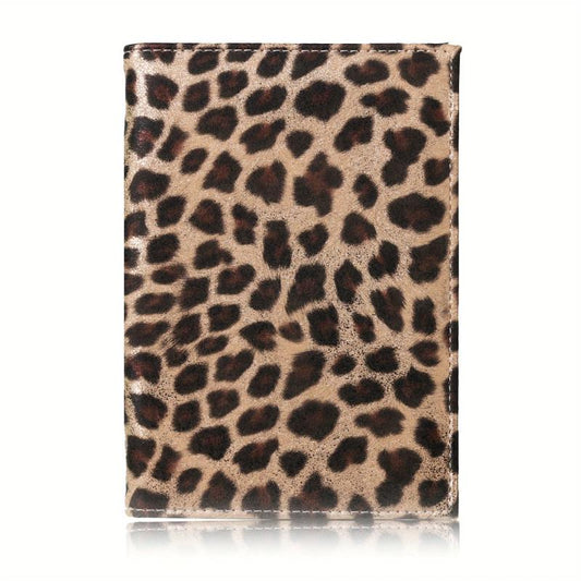 Leopard Print Men's Card Case with 3 Card Positions