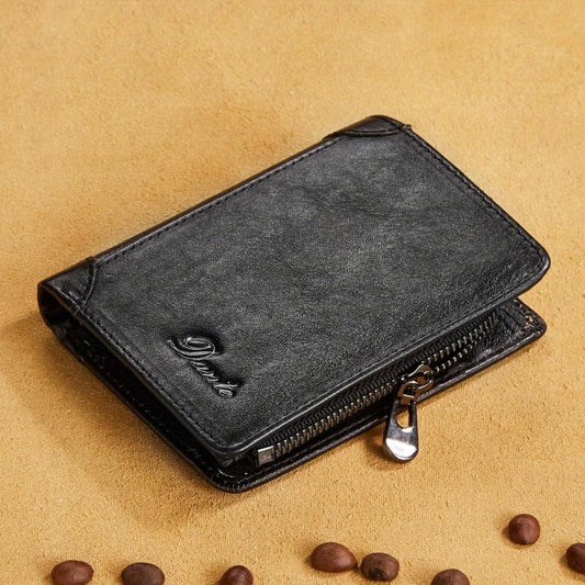 Men's Vintage Cowhide Wallet RFID Blocking Leather Wallet