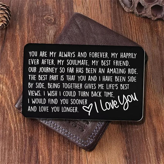 Always & Forever Engraved Wallet Insert Card