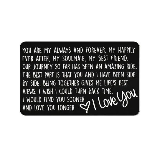 Always & Forever Engraved Wallet Insert Card