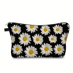 Daisy Pattern Cosmetic Bag Zipper Portable Makeup Bag