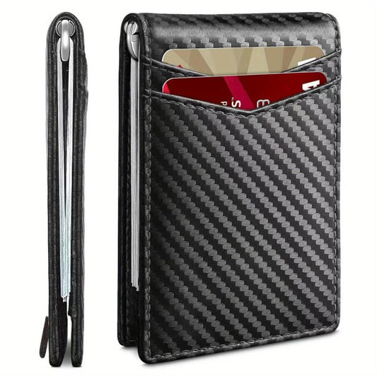 Carbon Fiber American Money Clip Double Fold Edge Wallet