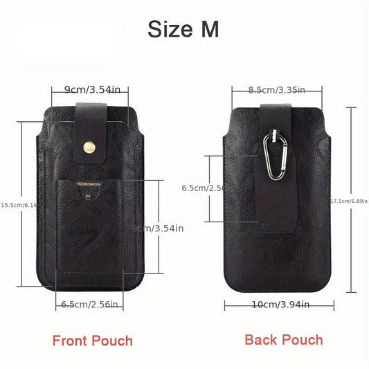 Leather Phone Bag Double Pouch Holders For 15 49 17 53 Cm Phones