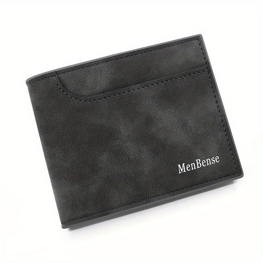 Men's Leather Short Wallet Frosted Large Capacity Wallet